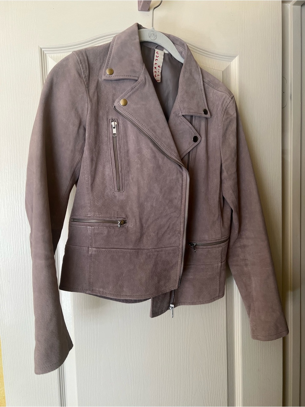Current Air Suede Moto Jacket in Dusty Taupe